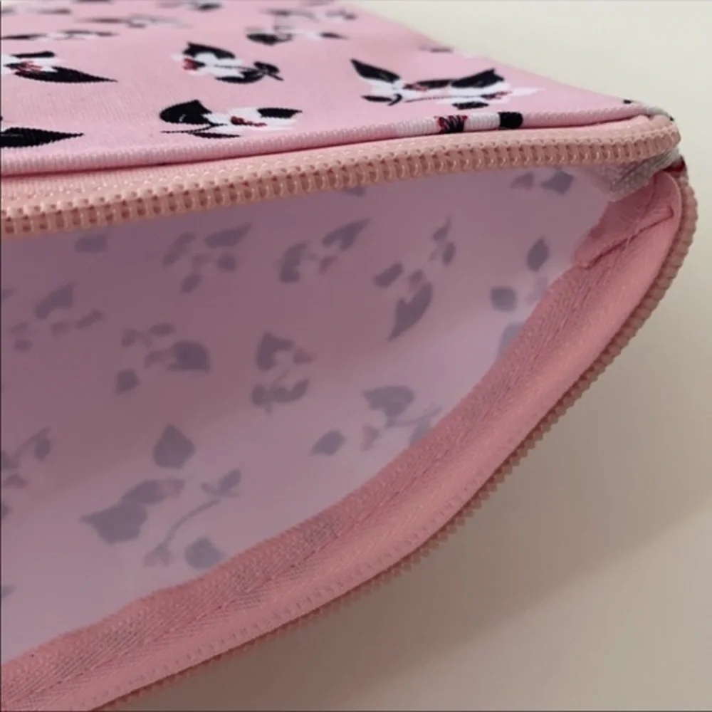 Kate Spade New York Floral Canvas Zip Pouch With Leather Pull NWT